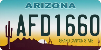 AZ license plate AFD1660
