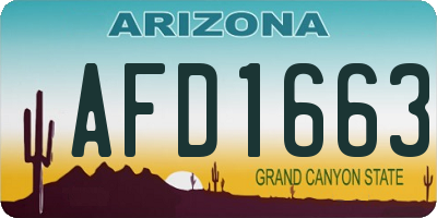AZ license plate AFD1663