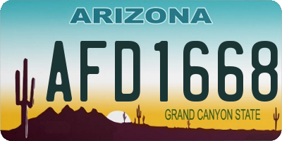 AZ license plate AFD1668