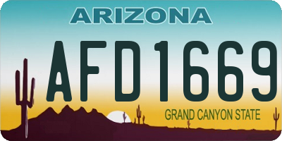 AZ license plate AFD1669