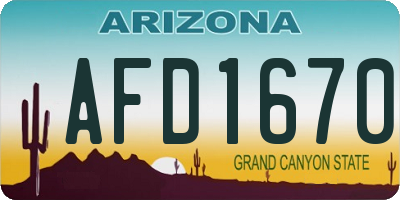 AZ license plate AFD1670