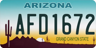 AZ license plate AFD1672