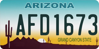 AZ license plate AFD1673