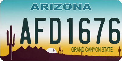 AZ license plate AFD1676