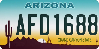 AZ license plate AFD1688