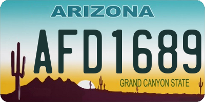 AZ license plate AFD1689