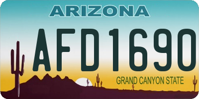 AZ license plate AFD1690