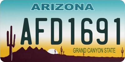 AZ license plate AFD1691