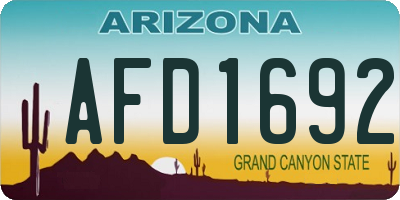 AZ license plate AFD1692