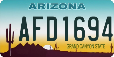 AZ license plate AFD1694