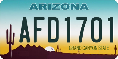 AZ license plate AFD1701