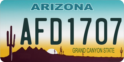 AZ license plate AFD1707