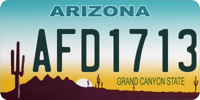 AZ license plate AFD1713
