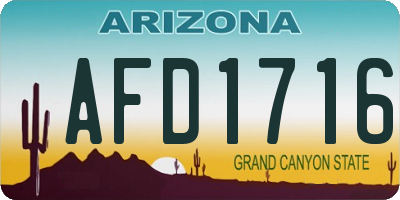 AZ license plate AFD1716