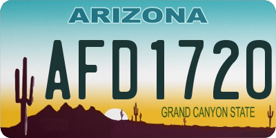 AZ license plate AFD1720