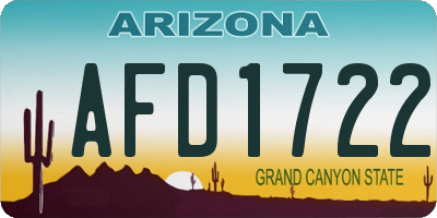 AZ license plate AFD1722