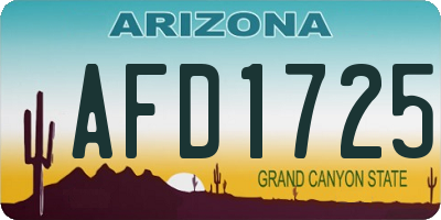 AZ license plate AFD1725