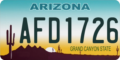 AZ license plate AFD1726