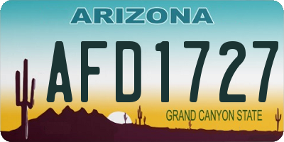 AZ license plate AFD1727