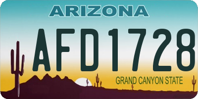 AZ license plate AFD1728