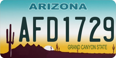 AZ license plate AFD1729