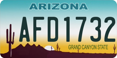 AZ license plate AFD1732