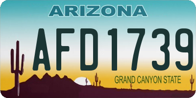 AZ license plate AFD1739