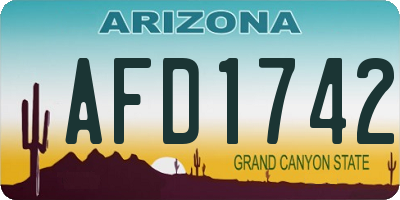 AZ license plate AFD1742