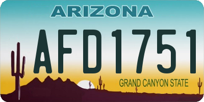 AZ license plate AFD1751