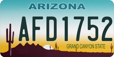 AZ license plate AFD1752