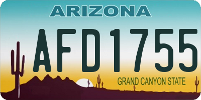 AZ license plate AFD1755