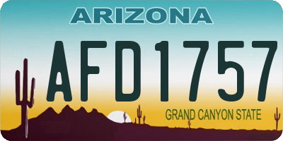 AZ license plate AFD1757