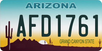 AZ license plate AFD1761