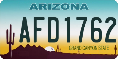 AZ license plate AFD1762