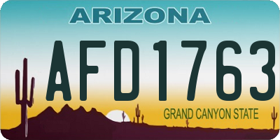 AZ license plate AFD1763