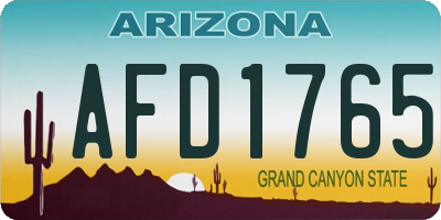 AZ license plate AFD1765