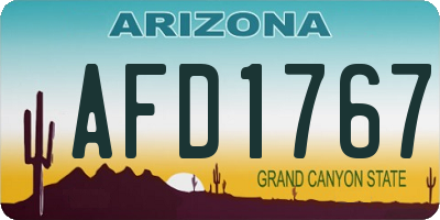 AZ license plate AFD1767