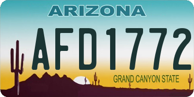 AZ license plate AFD1772