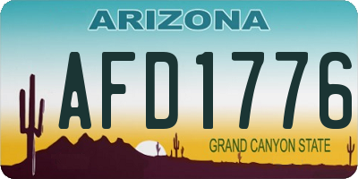 AZ license plate AFD1776