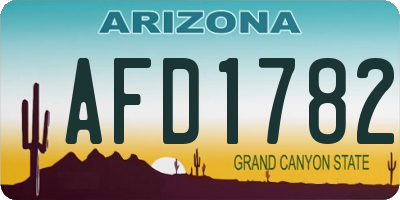 AZ license plate AFD1782