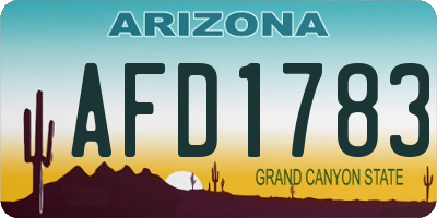 AZ license plate AFD1783