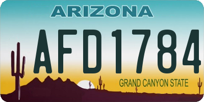 AZ license plate AFD1784