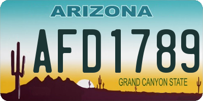 AZ license plate AFD1789