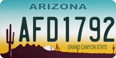 AZ license plate AFD1792