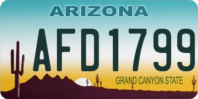 AZ license plate AFD1799