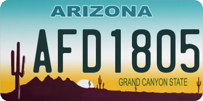 AZ license plate AFD1805