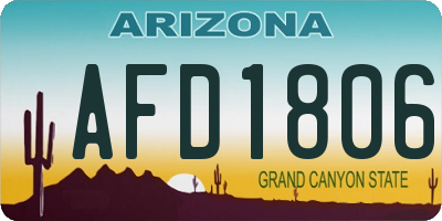 AZ license plate AFD1806