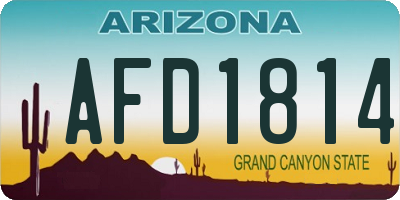 AZ license plate AFD1814