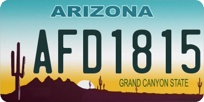 AZ license plate AFD1815