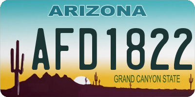 AZ license plate AFD1822